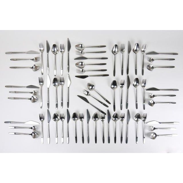 Up to 22 sets of this beautiful vintage modernist flatware from Austria, model 2070, designed by Helmut Alder in 1959 and...