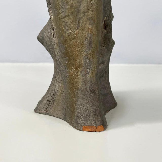 Italian Modern Abstract Sculpture in Dark Gray Terracotta by Edmondo Cirillo, 1968 For Sale - Image 15 of 17