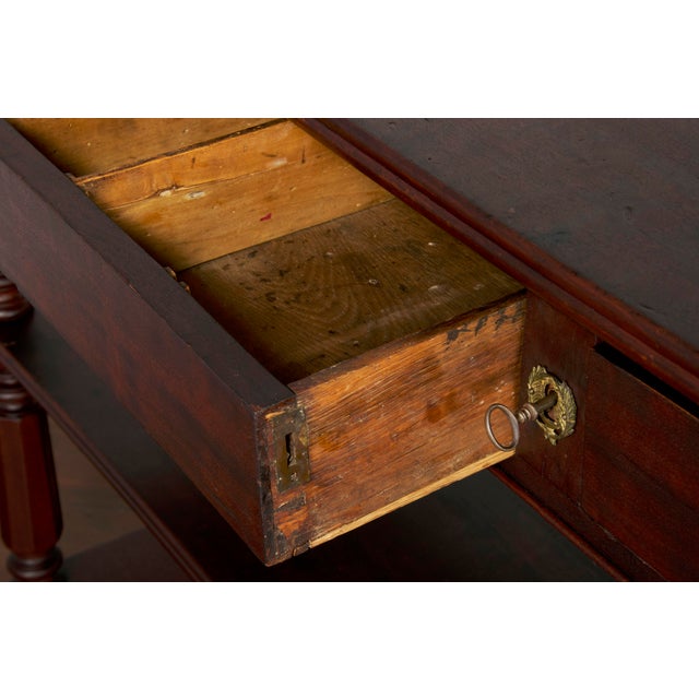 Antique French Louis Philippe Style Provincial Mahogany Console Table