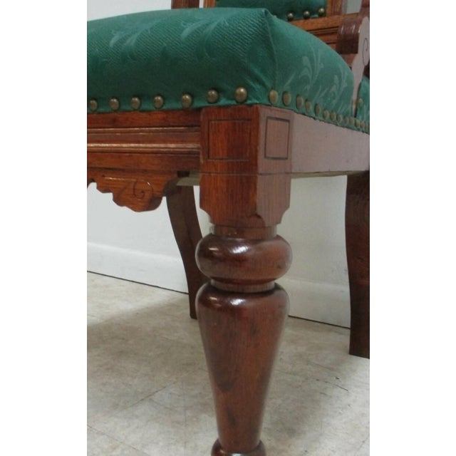 Antique Victorian Throne Chair Carved Oak Church Chapel Masonic For Sale In Philadelphia - Image 6 of 13