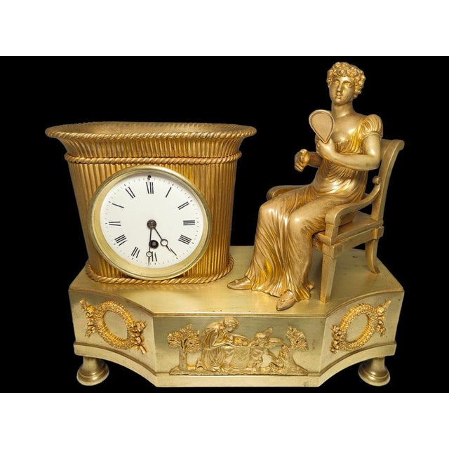 19th Century Empire Bronze Clock For Sale - Image 9 of 14