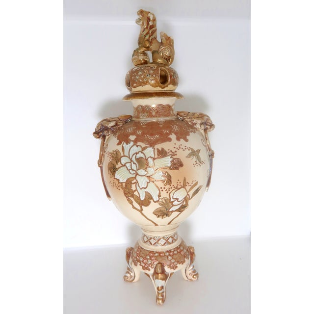 Antique Signed Japanese Satsuma Lidded Porcelain Censer, Meiji Period For Sale - Image 17 of 18