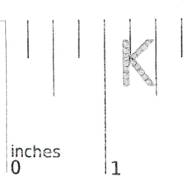 Early 21st Century 10K White Gold 1/10 Cttw Diamond 'K' Initial Stud Earring For Sale - Image 5 of 5