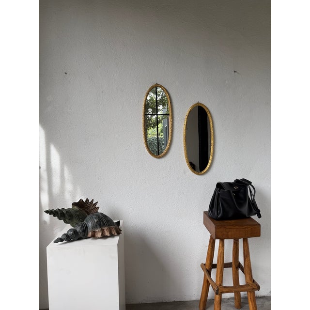 Antique Oval Mirrors in Wood, 1890s, Set of 2 For Sale - Image 13 of 18