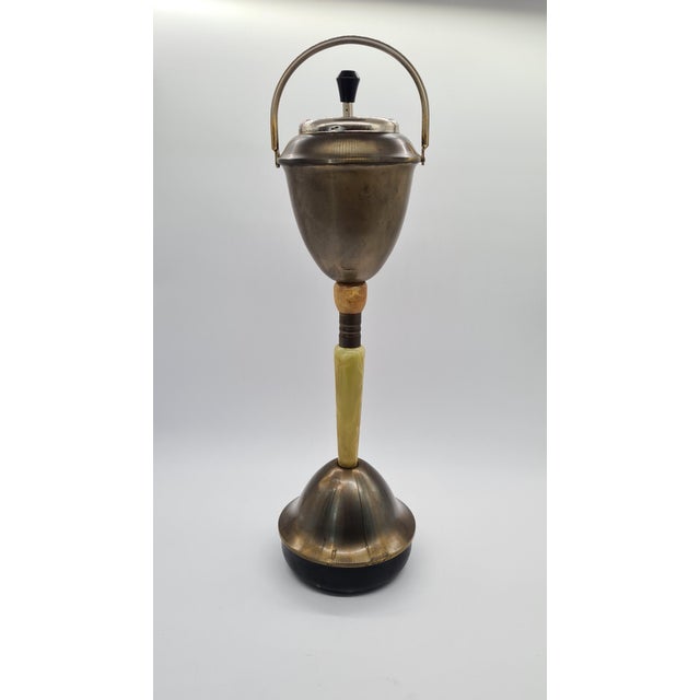 Brown Standing Ashtray in Beige Onyx and Bronze Metal, Austria, 1960s For Sale - Image 8 of 8