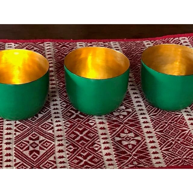 Green Gold Leaf Cup For Sale - Image 4 of 5