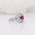 2020s Celtic Inspired East West Mozambique Ruby and Natural Diamond Ring in 14k Gold, Size 6.75 For Sale - Image 5 of 11