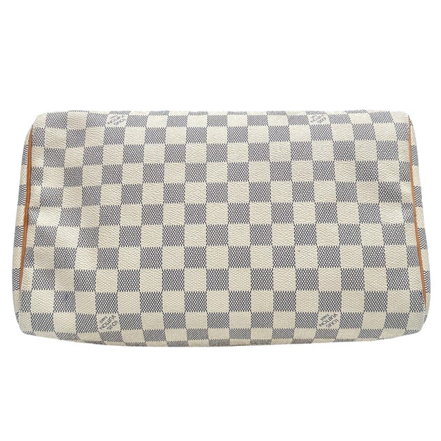 White Louis Vuitton Damier Azur Speedy 30 Top Handle Bag, France 2010. For Sale - Image 8 of 13