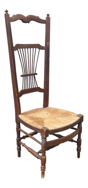 Vintage French Country Rush Seat Chair
