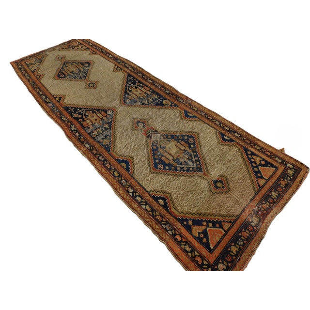 Boho Chic Antique Persian Runner Rug. 3'8"x 10'8" For Sale - Image 3 of 18