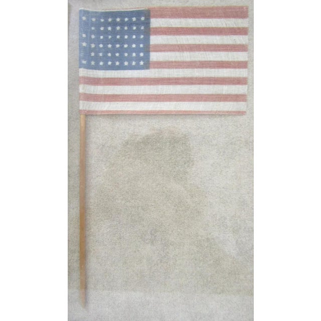 Gallery Framed Authentic Antique 1908-1912 US 46 Star Flag on Gauze Flag Size 5.5" x 3.5" This flag is gallery framed and...