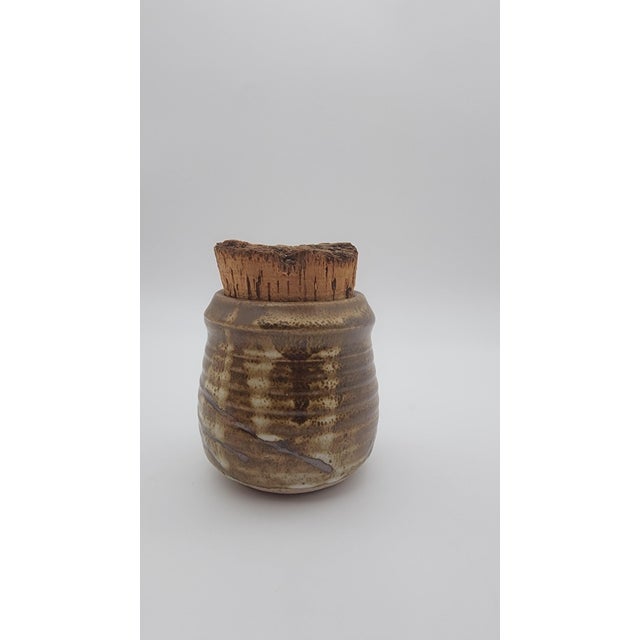 Mid 20th Century Studio Pottery Corked Pot (Short) For Sale - Image 12 of 14