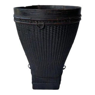 Rattan Basket Dayak Tribe Hand-Woven From Kalimantan, Borneo, Mid 20th Century For Sale