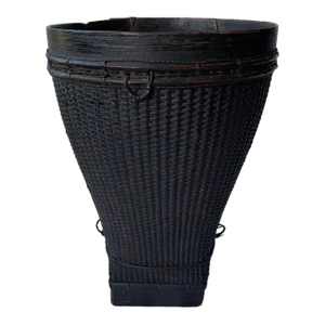 Rattan Basket Dayak Tribe Hand-Woven From Kalimantan, Borneo, Mid 20th Century