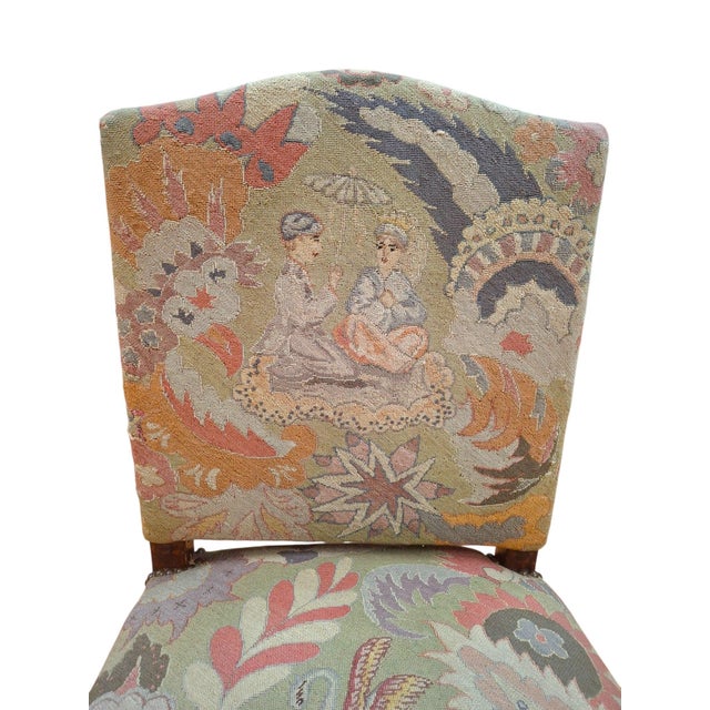 Late 19th Century Pair of Antique Louis XIV Style, Needlepoint-Upholstered Side Chairs For Sale - Image 5 of 18
