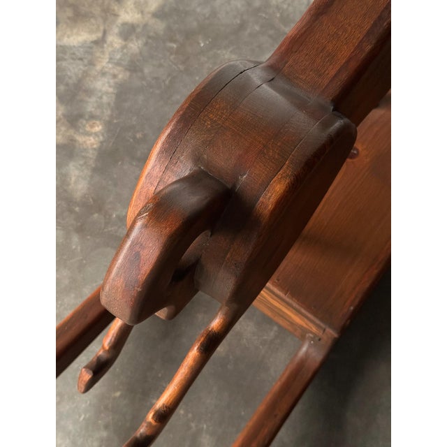 Handcrafted Mid 20th Century Sculptural Pine Rocking Horse For Sale - Image 11 of 18