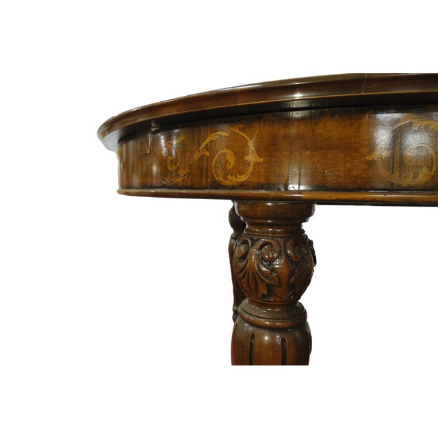 1930s Vintage Extendable Inlaid Table, 1930s For Sale - Image 5 of 8