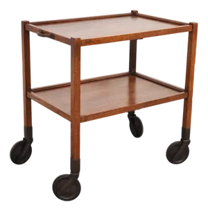 Vintage Serving Trolley in Oak, 1950s