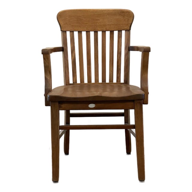 Vintage Wooden Office Arm Chair For Sale