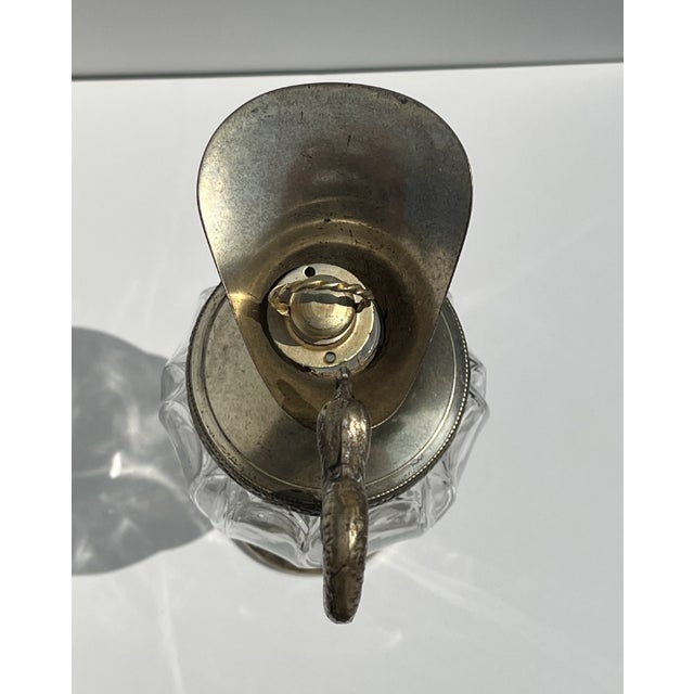 Mid 20th Century Italian Crystal & Silver Plate Dragon Handle Ewer by Distillerie Buton, Bologna For Sale - Image 11 of 15
