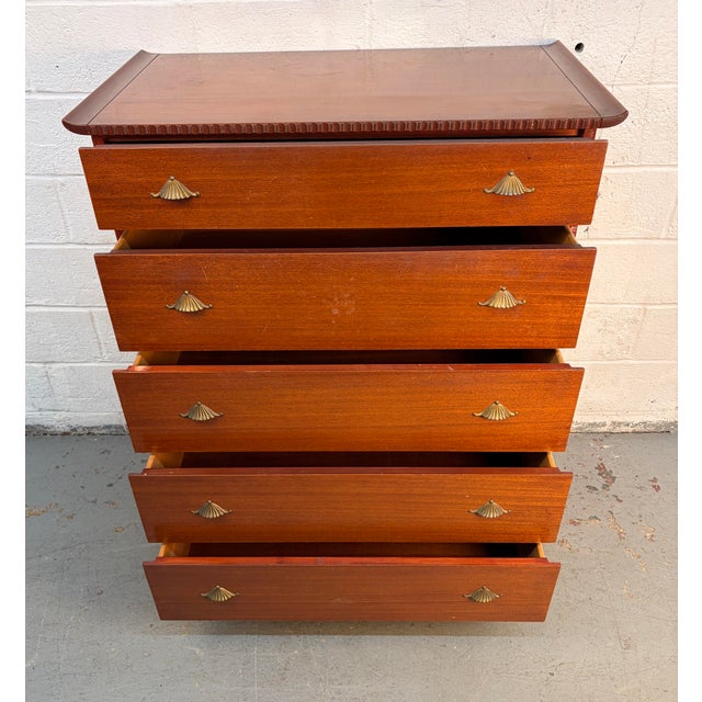 Wood Mid 20th Century Chinoiserie "Pagoda" Highboy Dresser by R-Way For Sale - Image 7 of 14