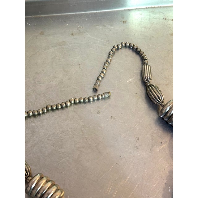 Mid-Century Modern 1970s Chunky Brutalist Beaded Silver Tone Necklace For Sale - Image 3 of 6