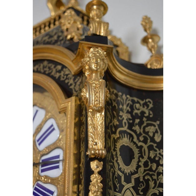 Monumental 19th Century French Boulle Cartel Clock With Pedestal For Sale In Los Angeles - Image 6 of 15