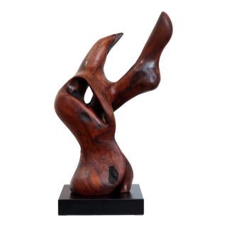 Together Bound - Medium Size Abstract Organic Form Redwood Sculpture Original Artwork by Joe Garnero For Sale