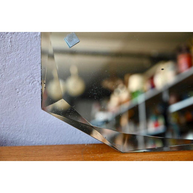 Art Deco Octagonal Patinated Mirror, 1940s For Sale - Image 4 of 6