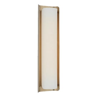 Windsor Smith for Visual Comfort Signature Penumbra 21" Sconce in Hand-Rubbed Antique Brass and Linen For Sale