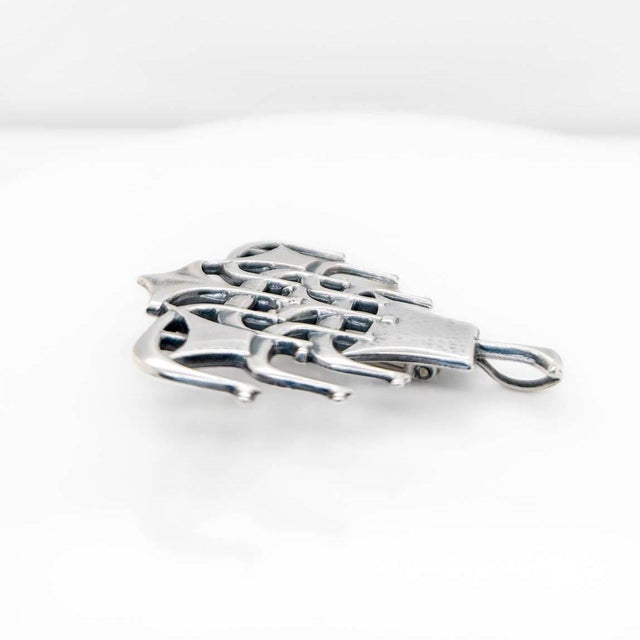 Bjørn S. Østern David Andersen Modernist Sterling Silver Longship Brooch/Pendant For Sale - Image 12 of 15