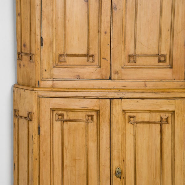 19th Century Tall Danish Pine Corner Cabinet For Sale - Image 6 of 12