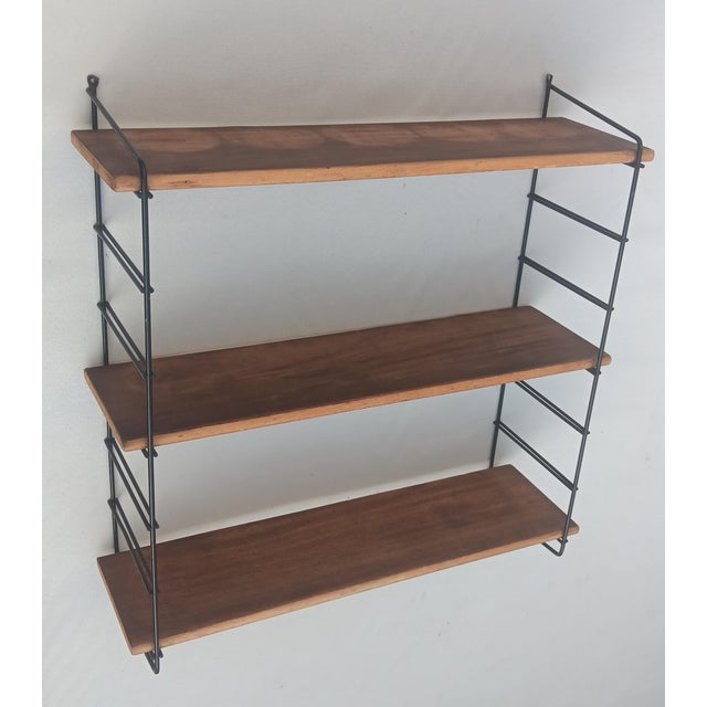 Mid-Century Wood and Metal Wall Shelf, 1950s For Sale - Image 6 of 7