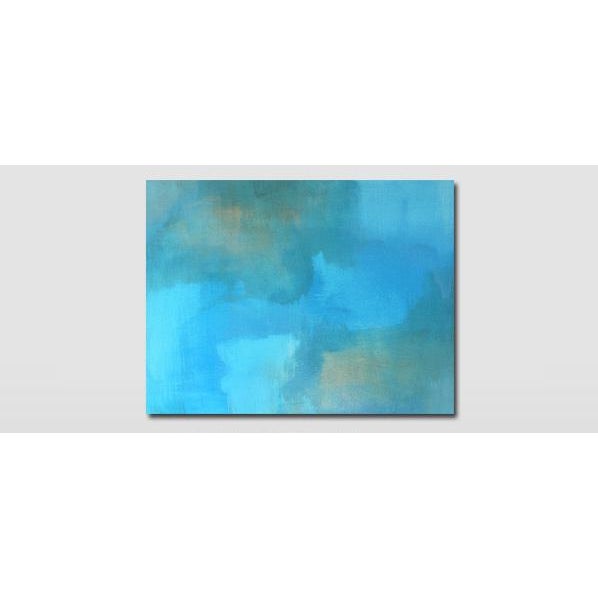"Glazed Earth" Contemporary Blue Abstract Stretched Canvas Giclee Print For Sale - Image 4 of 4