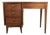 Mid Century Modern Four Drawer Writing Desk With Curved Drawer Fronts and Brass Hardware For Sale