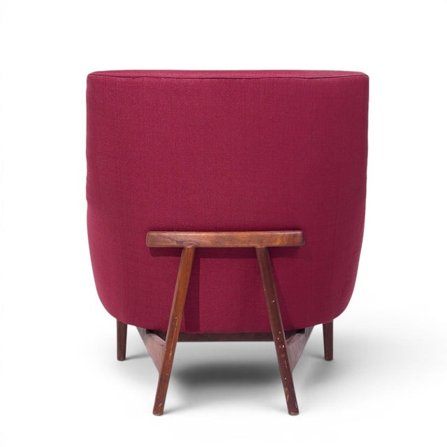 Jens Risom a-Chair Mid Century Walnut Lounge Chair For Sale In Chicago - Image 6 of 9