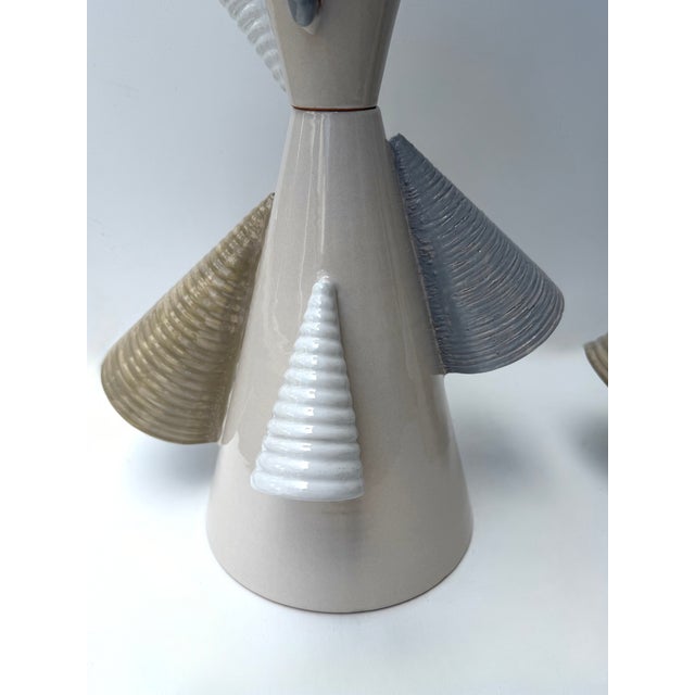 Contemporary Pair of Ceramic Cone Lamps by Antonio Cagianelli, Italy For Sale - Image 14 of 14