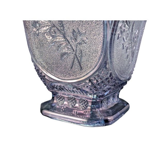 1960s 1960's Imperial Glass Covered Candy Dish Rose Pattern Pale Purple With Lid For Sale - Image 5 of 7