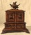 1880s Black Forest Carved Walnut Jewelry Box With Birds, Floral Relief, & Key For Sale - Image 12 of 15