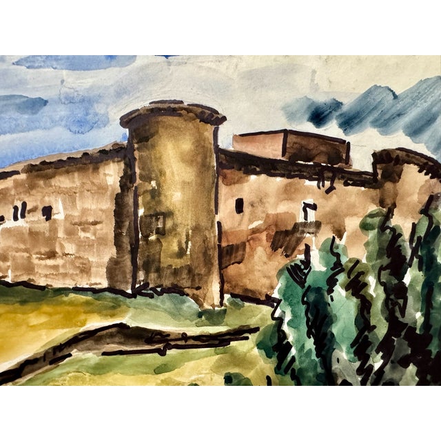 Rustic Title: Henry Emil Salloch Original Watercolor on Paper Barco De Avila, 1973. For Sale - Image 3 of 7