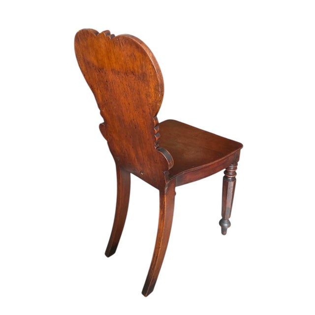 Antique Neoclassical Style Carved Hall Chair With Shield Motif For Sale In West Palm - Image 6 of 10