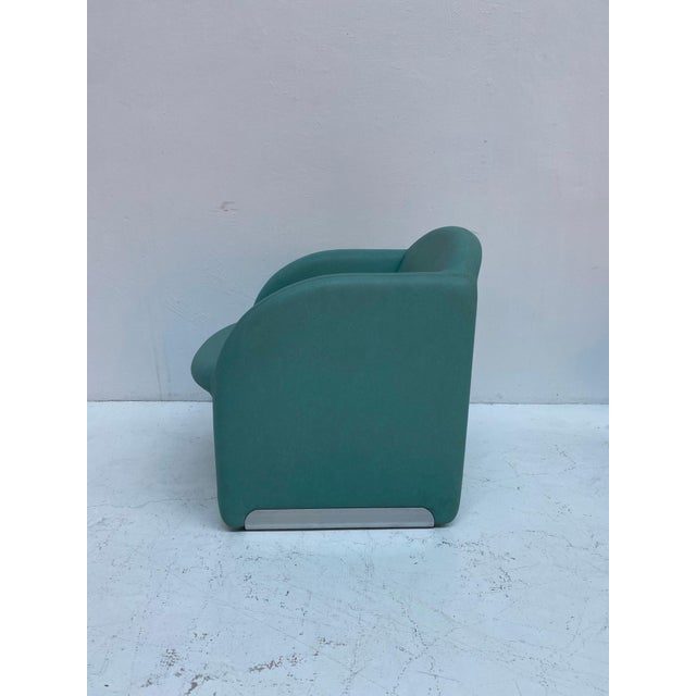 Turquoise Club Chairs, 1980s, Set of 2 For Sale - Image 9 of 12