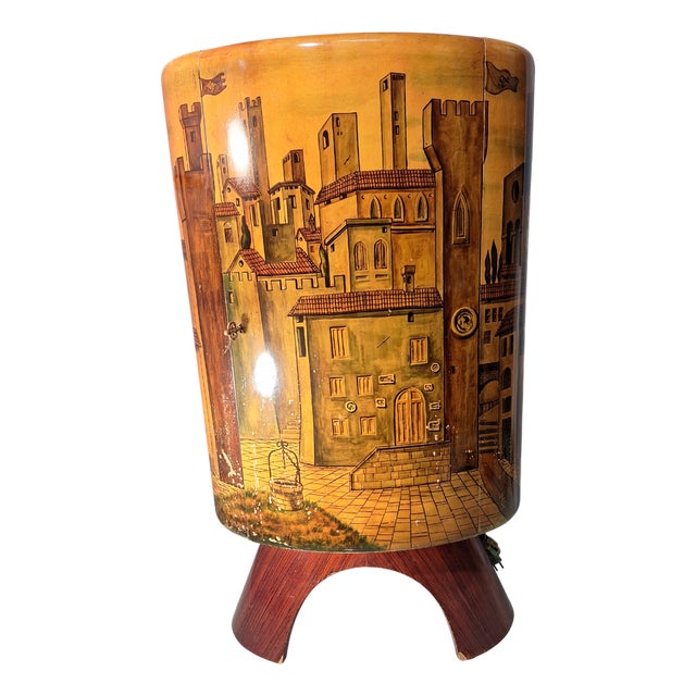 Vintage Bar Cabinet in Parchment by Aldo Tura for Tura, 1950s For Sale