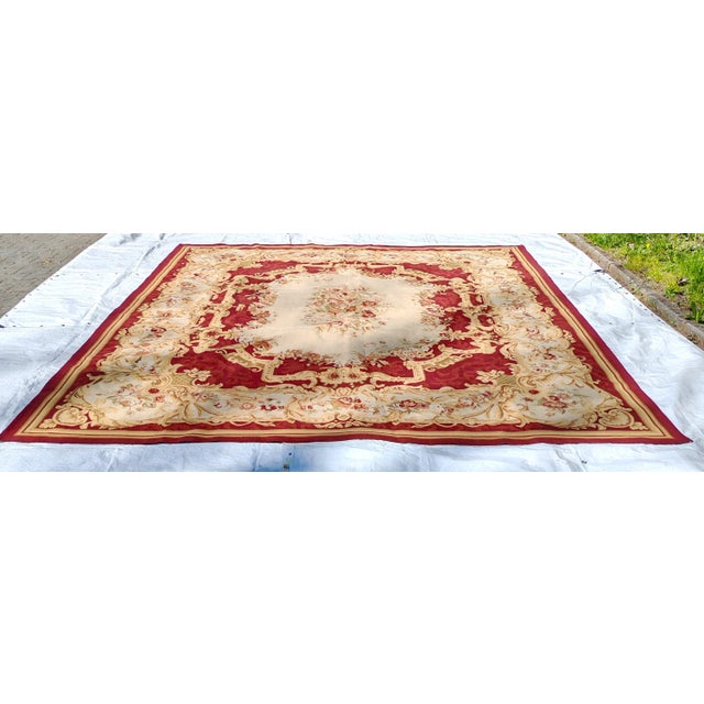 Napoleon III French Aubusson Rug For Sale - Image 4 of 11