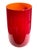 A tall hand blown Murano glass vase in red with an orange interior. There is a footed base with venini 2002 signed on the...