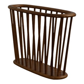 Mid Century Modern Walnut Magazine Rack by Arthur Umanoff For Sale
