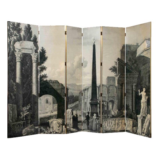 Double-Sided Folding Screen in Metal & Wood by Maison Lacroix for Roche Bobois, 1980s For Sale