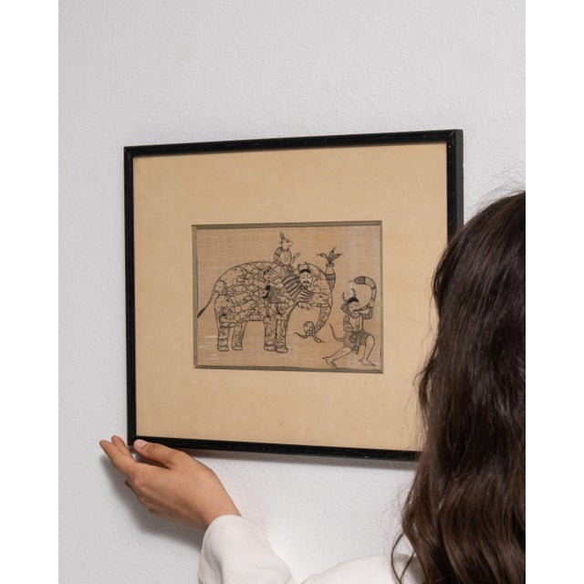 Gray Mid 20th Century India Gray Paper Drawing For Sale - Image 8 of 15