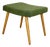 Large Olive Bouclé Stool with Round Beech Legs, 1970s For Sale