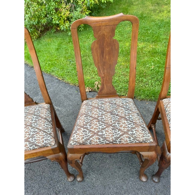 Set of 6 Solid Mahogany Queen Anne Style Dining Chairs Early 20th Century For Sale - Image 17 of 17
